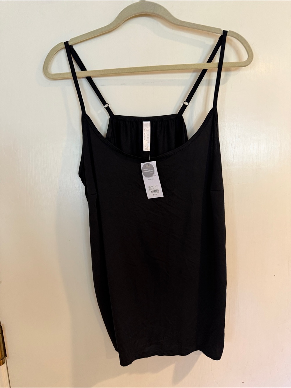 Basic Black Double-Strap Women's Tank Top - sleep cacique sz 14/16 NET